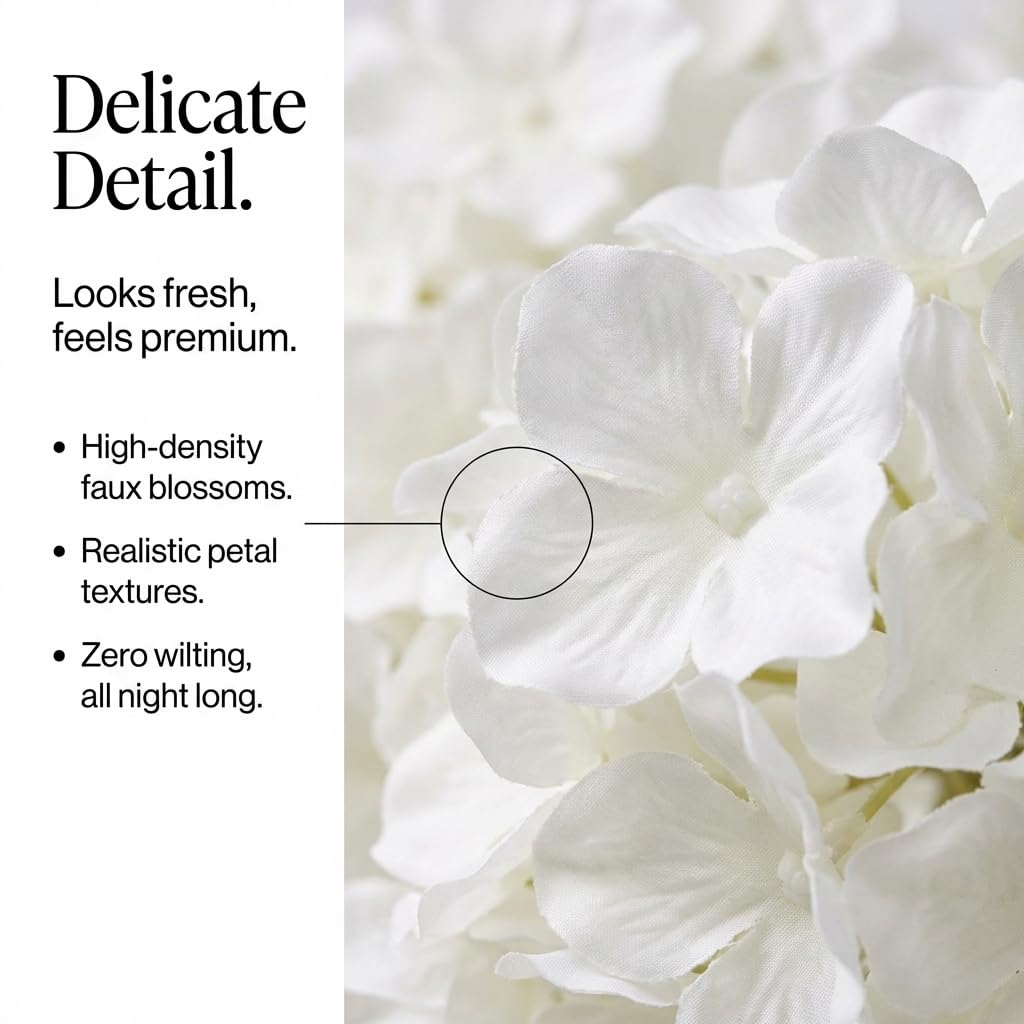 TCDesignerProducts White Faux Hydrangea Garland, 70 Inches, Wedding, Party Decoration - Image 3