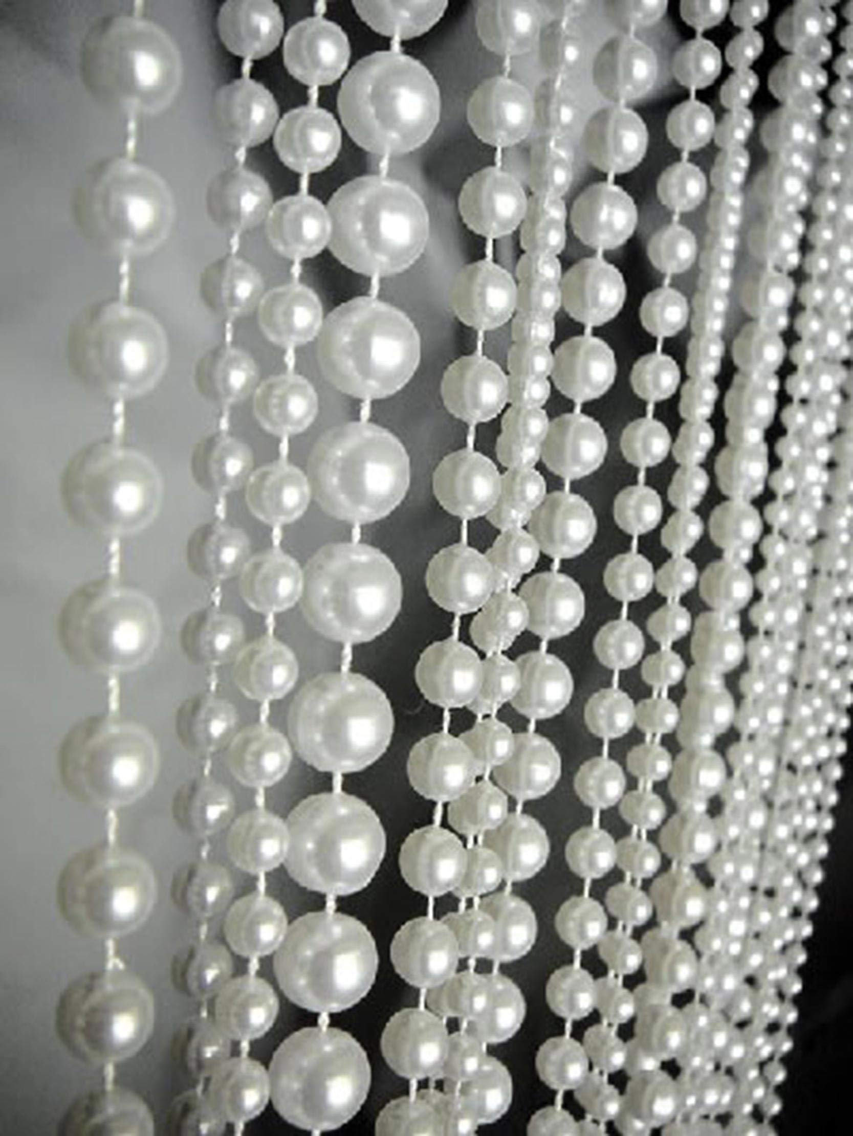 TCDesignerProducts White Pearl Bead Curtain Wedding Decoration, 36 Inches x 9 Feet - Image 4