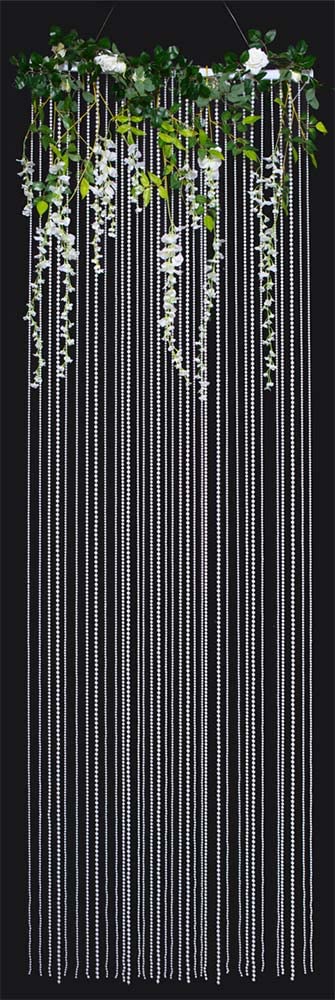 TCDesignerProducts White Pearl Bead Curtain Wedding Decoration, 36 Inches x 9 Feet - Image 5