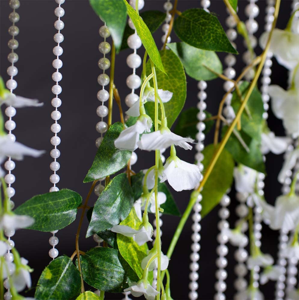 TCDesignerProducts White Pearl Bead Curtain Wedding Decoration, 36 Inches x 9 Feet - Image 6