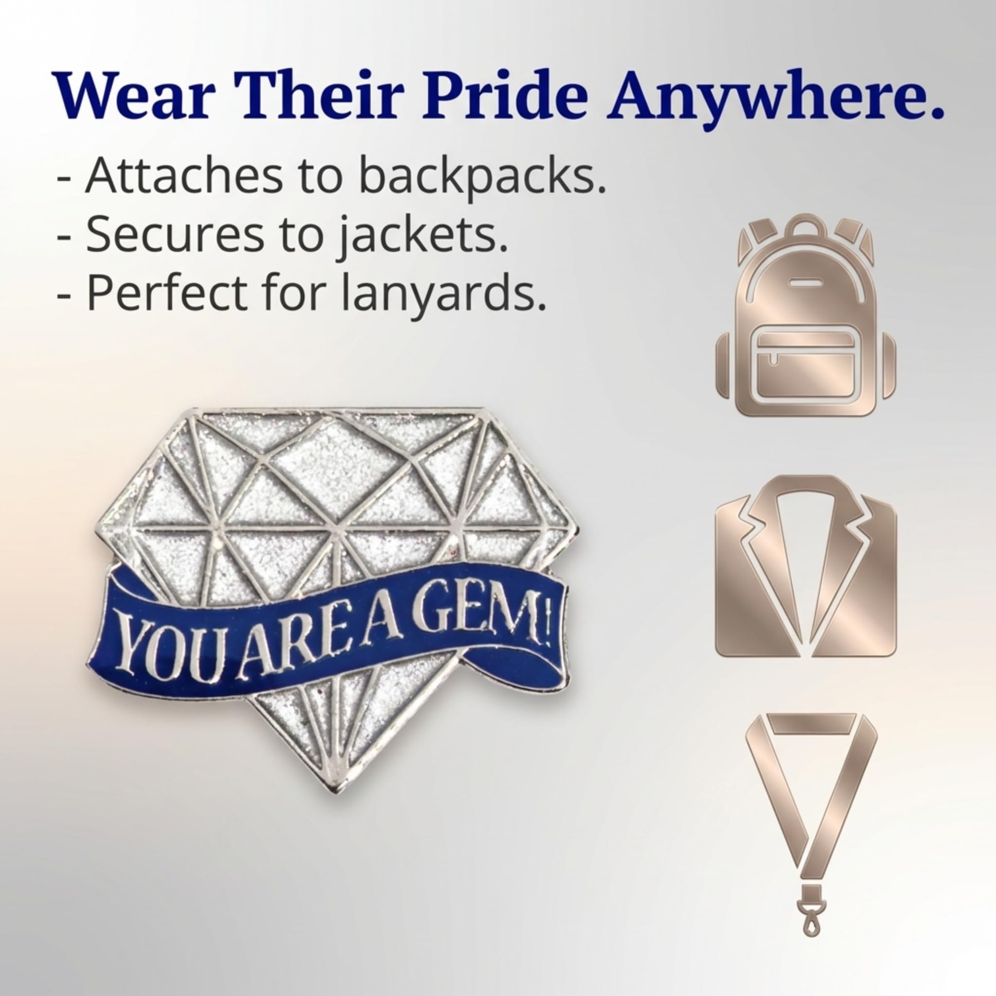 TCDesignerProducts You are A Gem Diamond Shaped Appreciation Award Pins, 12 Pins - Image 6