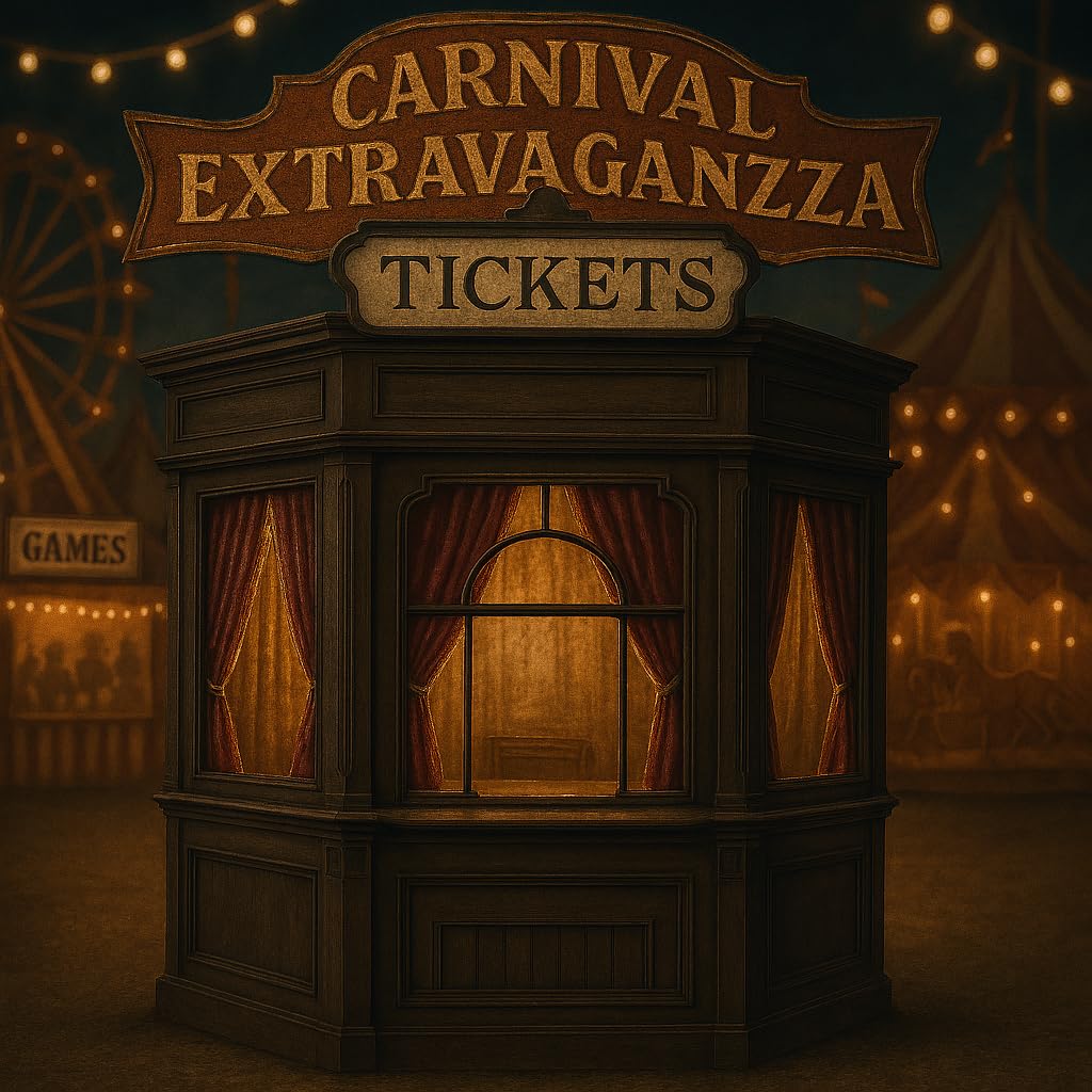 Ticket Booth Decoration, Carnival Photo Prop & Entrance Display for School Events, Prom, Homecoming, Graduation, Theater, Fundraisers, Festivals & Community Celebrations - Image 4