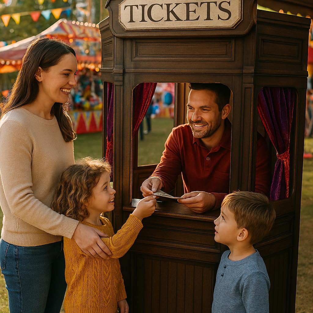 Ticket Booth Decoration, Carnival Photo Prop & Entrance Display for School Events, Prom, Homecoming, Graduation, Theater, Fundraisers, Festivals & Community Celebrations - Image 8